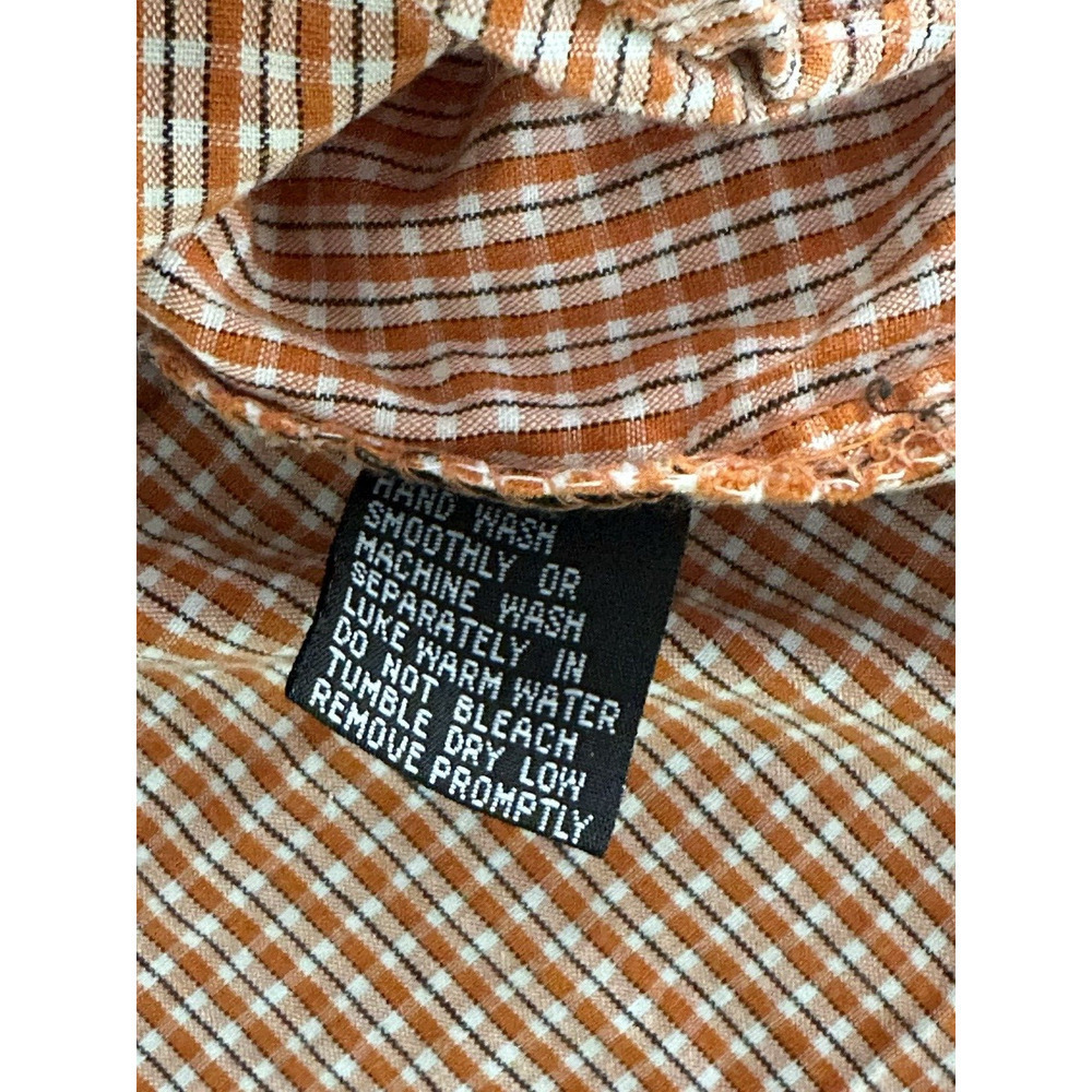 FUBU Shirt Mens‎ Size 2XL Orange White Plaid Short Sleeve Casual Button-up - Picture 7 of 10